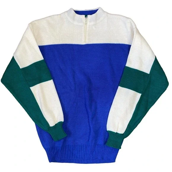 Vintage Colorblock Grandpa Sweater - Picture 1 of 6
